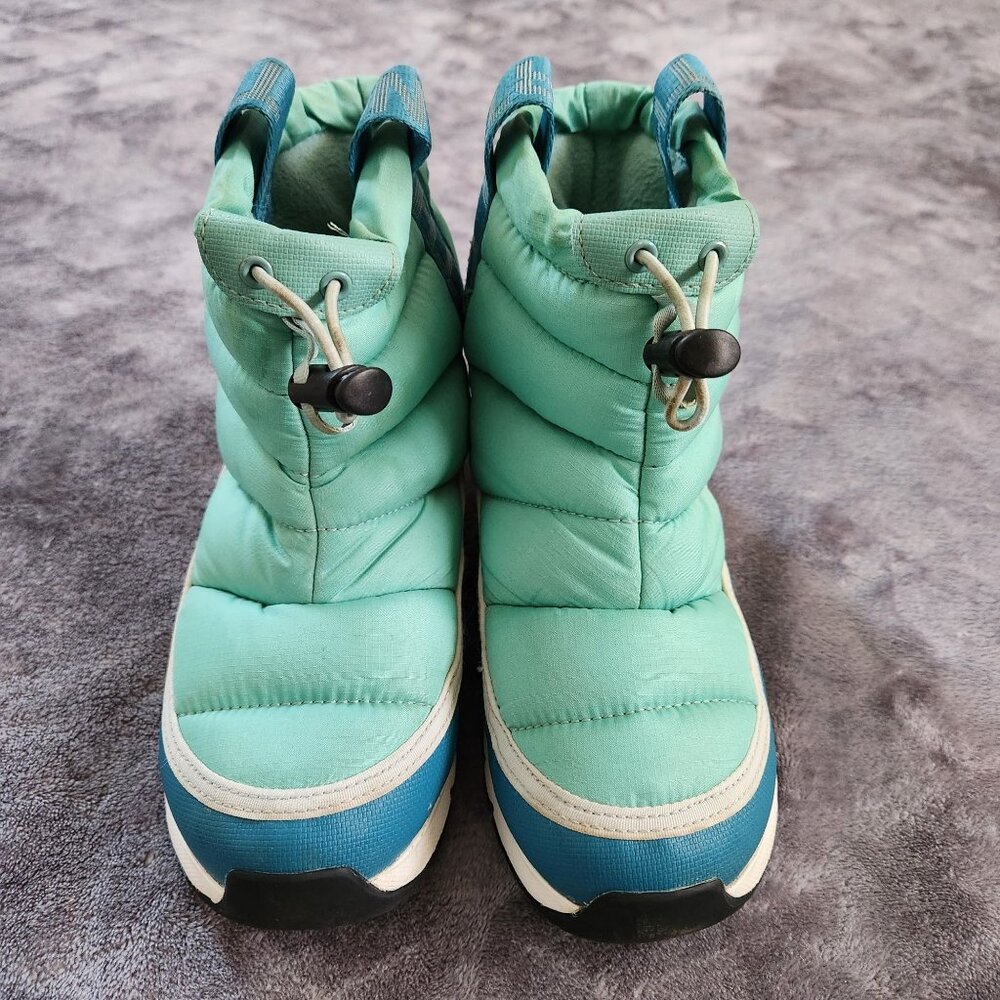 The North Face Youth ThermoBall Eco Boots Size 3 Mint & Teal Insulated Water-Res